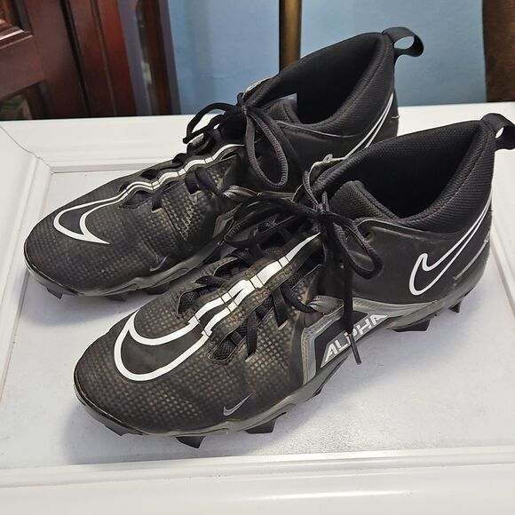 Nike Men\'s Alpha 3 Menace Black Football Cleats Size 10